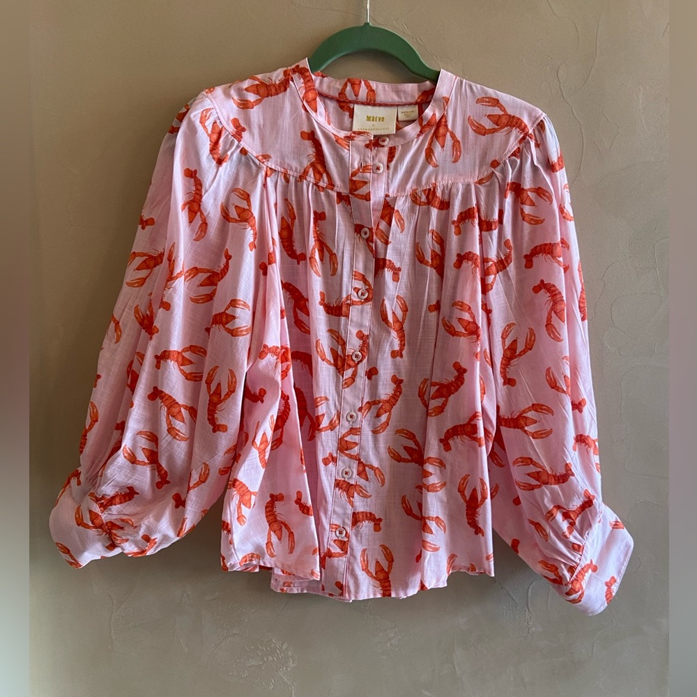 Maeve Anthropologie Lobster Blouse